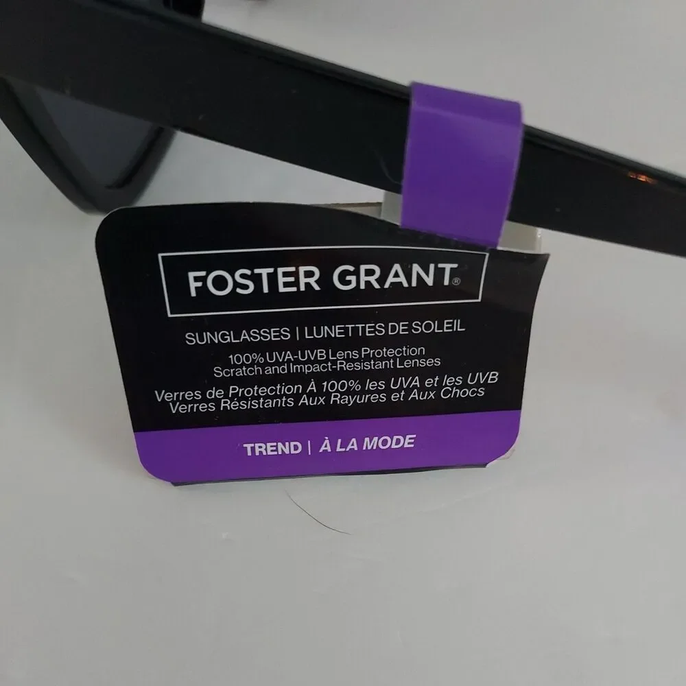 Foster Grant Trend Women's Sunglasses 100% UVA-UVB Black Cateye Frames NEW